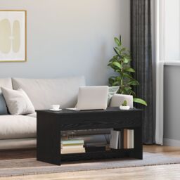 Berkfield Home Coffee Table Black oak 102 x 50 x 52.5 cm Engineered wood - thumbnail 4