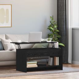 Berkfield Home Coffee Table Black oak 102 x 50 x 52.5 cm Engineered wood