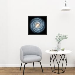 "Artery8 Wall Art Print Space NASA Galaxy Milky Way Spirals Square Framed Picture 16X16 Inch in Black - Size: W16"" x H16""" - thumbnail 2