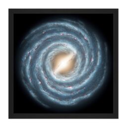 "Artery8 Wall Art Print Space NASA Galaxy Milky Way Spirals Square Framed Picture 16X16 Inch in Black - Size: W16"" x H16""" - thumbnail 1