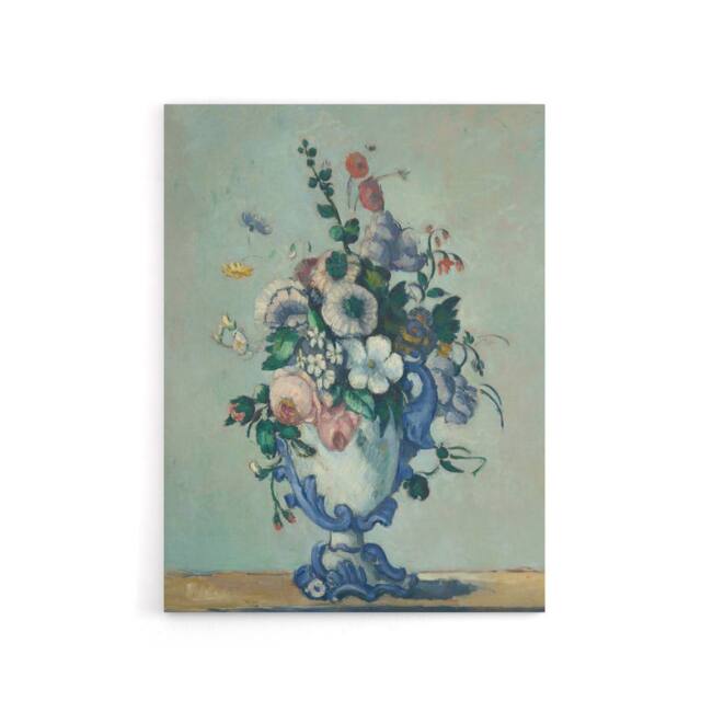 "Artery8 Flowers in a Rococo Vase Still Life Cezanne Canvas Wall Art Print in Blue - Size: W12"" x H16""" - image 1