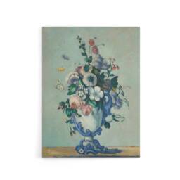 "Artery8 Flowers in a Rococo Vase Still Life Cezanne Canvas Wall Art Print in Blue - Size: W12"" x H16""" - thumbnail 1