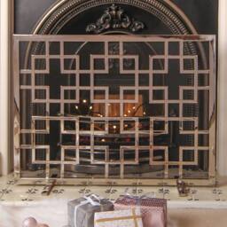 Dibor Black & Nickel Coal, Log, Kindling Bucket with Mosaic Style Firescreen - thumbnail 4
