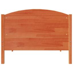 Berkfield Home Bookcase Bed Frame Wax Brown 75x190 cm Small Single Solid Wood Pine - thumbnail 4