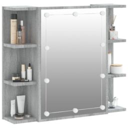 Berkfield Home Mirror Cabinet with LED Grey Sonoma 70x16.5x60 cm - thumbnail 6