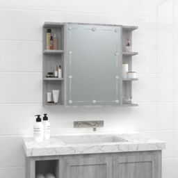 Berkfield Home Mirror Cabinet with LED Grey Sonoma 70x16.5x60 cm - thumbnail 4