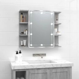 Berkfield Home Mirror Cabinet with LED Grey Sonoma 70x16.5x60 cm - thumbnail 1