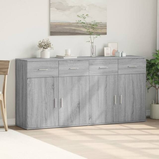 Berkfield Home Sideboards 2 pcs Grey Sonoma 79x38x80 cm Engineered Wood - Size: 79 x 38 x 80 cm - image 1