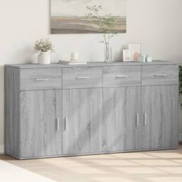 Berkfield Home Sideboards 2 pcs Grey Sonoma 79x38x80 cm Engineered Wood - Size: 79 x 38 x 80 cm - thumbnail 3