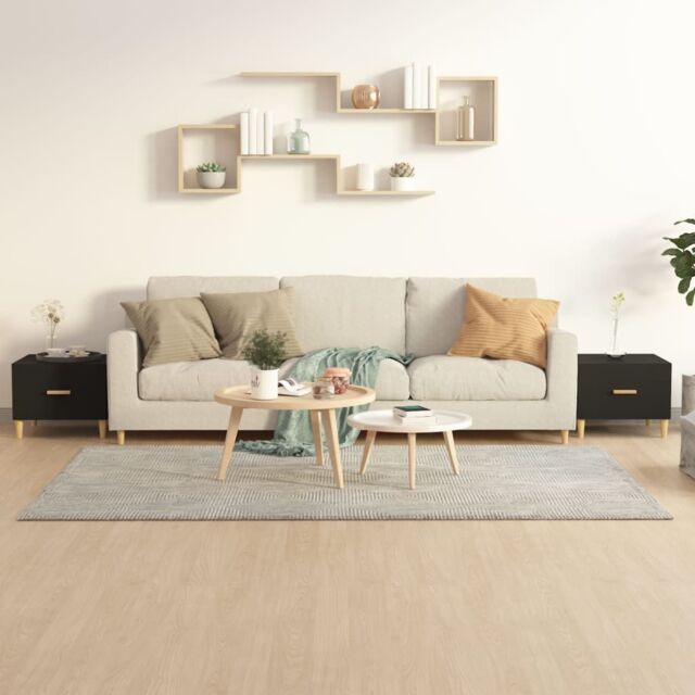 Berkfield Home Coffee Tables 2 pcs Black 50x50x40 cm Engineered Wood - Size: 50 x 50 x 40 cm - image 1
