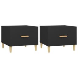Berkfield Home Coffee Tables 2 pcs Black 50x50x40 cm Engineered Wood - Size: 50 x 50 x 40 cm - thumbnail 2