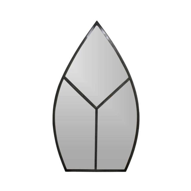 Lemon Pavilion Furniture and Decor Leaf Arch Outdoor Mirror - Glass - L1.5 x W50 x H90 cm - Natural Black - image 1