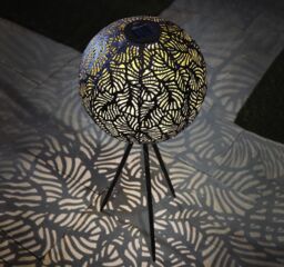 mysmartbuy Leaf Effect Solar Powered Sphere Light - 80 x 29cm Warm LED Glow Globe Garden Lighting - Outdoor Patio Pathway Balcony Decor - thumbnail 1