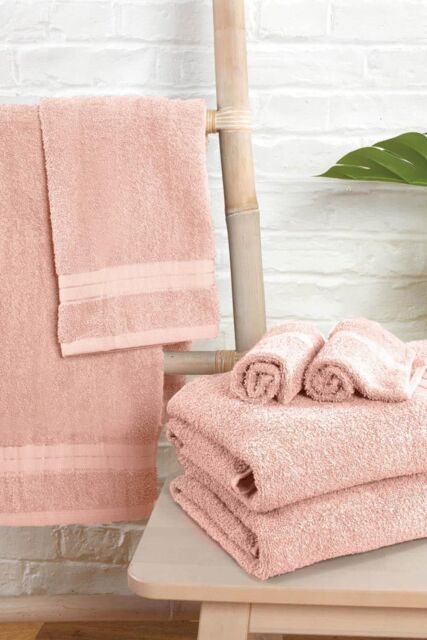 OHS 2 Pack of 100% Cotton Bathroom Bath Towel in Light Pink - image 1