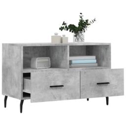 Berkfield Home TV Cabinet Concrete Grey 80x36x50 cm Engineered Wood - Size: 80 x 36 x 50 cm - thumbnail 4