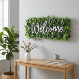 Garden Greatness Faux Greenery Neon LED Welcome Sign in Green - thumbnail 2