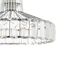 Happy Homewares Modern Chrome Plated Easy Fit Pendant Shade with Clear Acrylic Prisms in Silver - thumbnail 3