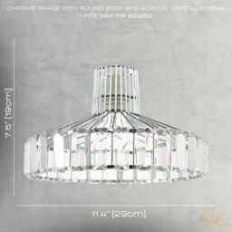 Happy Homewares Modern Chrome Plated Easy Fit Pendant Shade with Clear Acrylic Prisms in Silver - thumbnail 7