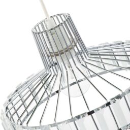 Happy Homewares Modern Chrome Plated Easy Fit Pendant Shade with Clear Acrylic Prisms in Silver - thumbnail 5