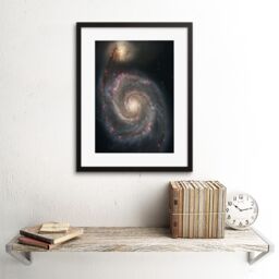 "Artery8 NASA Space Photo Hubble Whirlpool Galaxy M51 12x16"" Framed Art Print in Black - Size: W12"" x H16""" - thumbnail 2