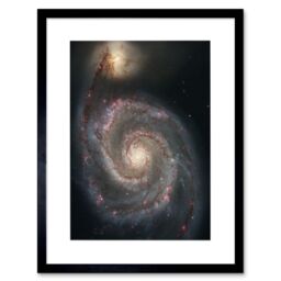 "Artery8 NASA Space Photo Hubble Whirlpool Galaxy M51 12x16"" Framed Art Print in Black - Size: W12"" x H16""" - thumbnail 1