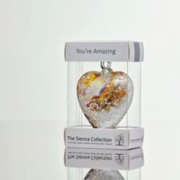Sienna Glass 8cm Friendship Heart You're Amazing Pastel Gold - thumbnail 5