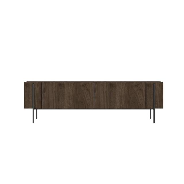CALICOSY 2-Door TV Stand With Metal Legs, 160 Cm Wide, HERMIONE in Walnut - image 1