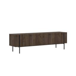 CALICOSY 2-Door TV Stand With Metal Legs, 160 Cm Wide, HERMIONE in Walnut - thumbnail 4
