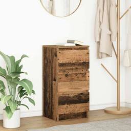 Berkfield Home Sideboard Old Wood 37.5x35x76 cm Engineered Wood in Brown - thumbnail 2