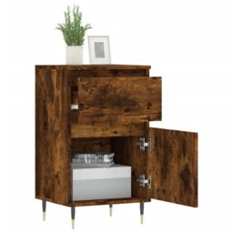 Berkfield Home Sideboards 2 pcs Smoked Oak 40x35x70 cm Engineered Wood in Brown - Size: 40 x 35 x 70 cm - thumbnail 4