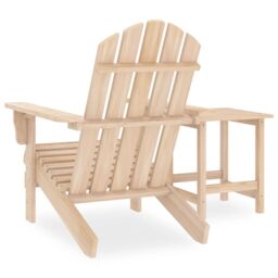 Berkfield Home Garden Adirondack Chair with Table Solid Fir Wood in Beige - thumbnail 4
