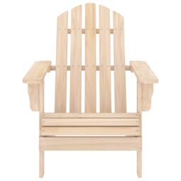 Berkfield Home Garden Adirondack Chair with Table Solid Fir Wood in Beige - thumbnail 6