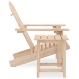 Berkfield Home Garden Adirondack Chair with Table Solid Fir Wood in Beige - thumbnail 3