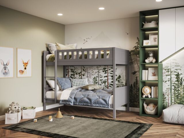 Flair Bea Bunk Bed in Grey - Size: Single - image 1