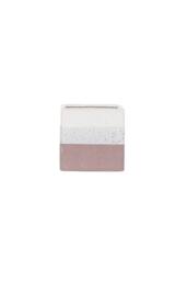 KDMD Hortus Pink & White Bordeaux Stoneware Cube 12.5cm H x 12.5cm W - Size: 12.5 cm H x 12.5 cm W