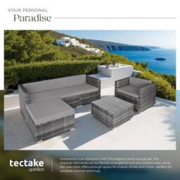 tectake Garden Furniture Set Milan in Grey - Size: Large - thumbnail 4