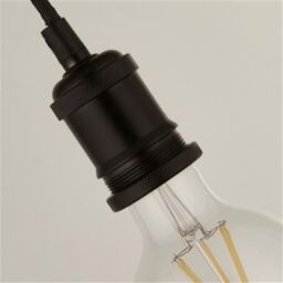 CGC Lighting 'Cassie' Black 1.5m adjustable E27 Ceiling Pendant & Matching ceiling Rose - thumbnail 7