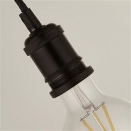 CGC Lighting 'Cassie' Black 1.5m adjustable E27 Ceiling Pendant & Matching ceiling Rose - thumbnail 4