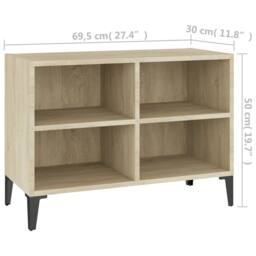 Berkfield Home TV Cabinet with Metal Legs Sonoma Oak 69.5x30x50 cm in Light Tan - thumbnail 6