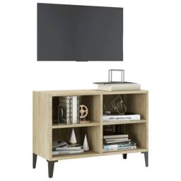 Berkfield Home TV Cabinet with Metal Legs Sonoma Oak 69.5x30x50 cm in Light Tan