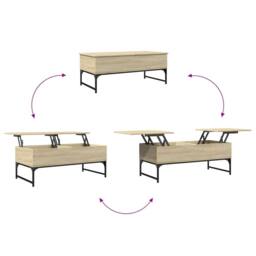 Berkfield Home Decorative Coffee Table Sonoma Oak 100x50x40 cm Engineered Wood a in Light Brown - Size: 100 x 50 x 40 cm - thumbnail 8