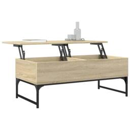 Berkfield Home Decorative Coffee Table Sonoma Oak 100x50x40 cm Engineered Wood a in Light Brown - Size: 100 x 50 x 40 cm - thumbnail 4