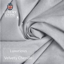 Luxury Living Velvet Chenille Thermal Fleece Lined Single Eyelet Door Curtain in Silver - Size: 137 cm width x 213 cm drop - thumbnail 5