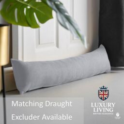 Luxury Living Velvet Chenille Thermal Fleece Lined Single Eyelet Door Curtain in Silver - Size: 137 cm width x 213 cm drop - thumbnail 6