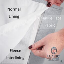 Luxury Living Velvet Chenille Thermal Fleece Lined Single Eyelet Door Curtain in Silver - Size: 137 cm width x 213 cm drop - thumbnail 2