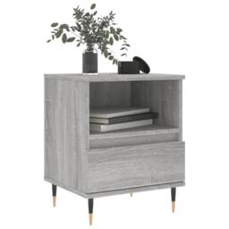 Berkfield Home Modern Bedside Cabinets 2 pcs Grey Sonoma 40x35x50 cm Engineered Wood - Size: 40 x 35 x 50 cm - thumbnail 1
