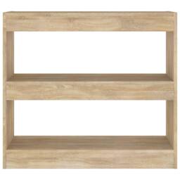 Berkfield Home Book Cabinet/Room Divider Sonoma Oak 80x30x72 cm in Brown - Size: 80 x 30 x 72 cm - thumbnail 3