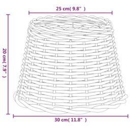 Berkfield Home Lamp Shade Brown √ò30x20 cm Wicker - Size: 30x20 cm - thumbnail 6