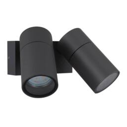 Netlighting Piper Twin Ceiling Spotlight Anthracite Matt IP44 Glass Shade 2x GU10 in Grey - thumbnail 2