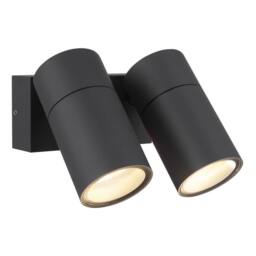 Netlighting Piper Twin Ceiling Spotlight Anthracite Matt IP44 Glass Shade 2x GU10 in Grey - thumbnail 4